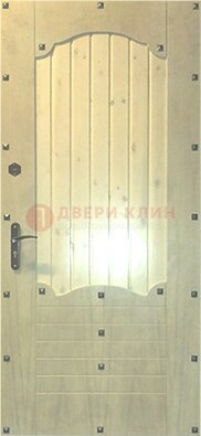 Белая железная дверь с евровагонкой ДЕ-9 в Сургуте