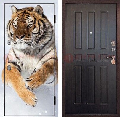 Металлическая дверь с фотопечатью тигра ДФ-1 в Сургуте