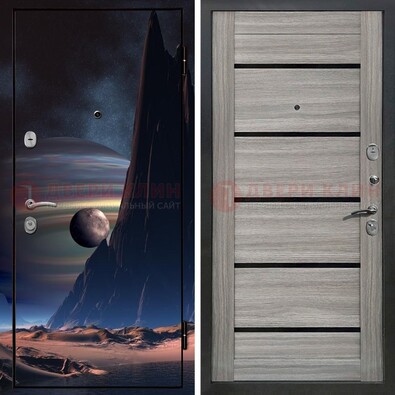 Стальная дверь с фотопечатью космоса ДФ-49 в Сургуте