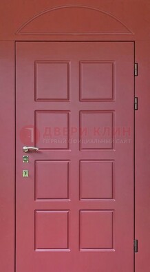 Красная стальная дверь с верхней фрамугой ДФГ-13 в Сургуте
