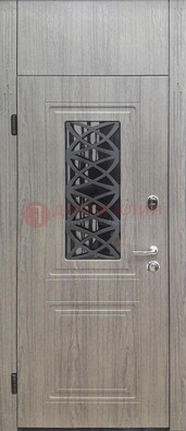 Металлическая дверь Винорит стекло и ковка с фрамугой ДФГ-33 в Сургуте