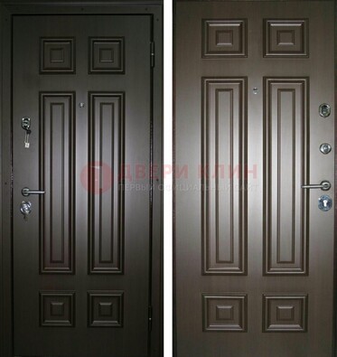 Темная металлическая дверь с МДФ ДМ-136 в квартиру в Сургуте
