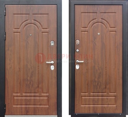 Коричневая железная дверь с МДФ ДМ-137 в Сургуте
