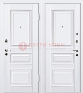 Белая металлическая дверь с МДФ ДМ-179 в Сургуте