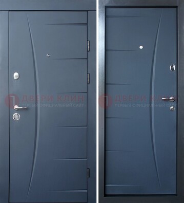 Серая входная дверь с фигурной фрезеровкой МДФ ДМ-213 в Сургуте