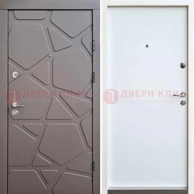 Серая входная дверь с филенчатой МДФ ДМ-216 в Дмитрове