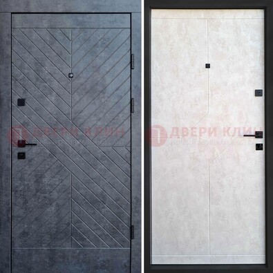 Серая железная дверь с филенчатой МДФ ДМ-217 в Истре