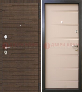 Коричневая  железная дверь c фрезерованной МДФ ДМ-248 в Сургуте