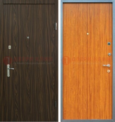 Коричневая одностворчатая стальная дверь с МДФ ДМ-341 в Сургуте