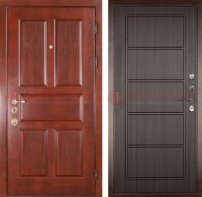 Красная металлическая дверь с МДФ в квартиру ДМ-387 в Сургуте