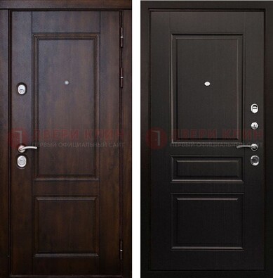 Классическая железная дверь с темными МДФ панелями ДМ-390 в Сургуте