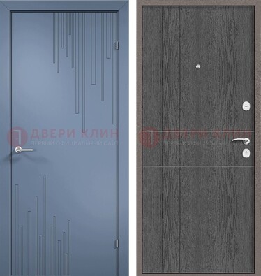 Синяя металлическая дверь МДФ в квартиру ДМ-434 в Сургуте