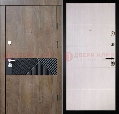 Современная стальная дверь с МДФ в квартиру ДМ-444 в Тихвине