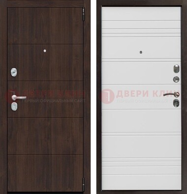 Темная квартирная дверь с МДФ хайтек ДМ-451 в Сургуте