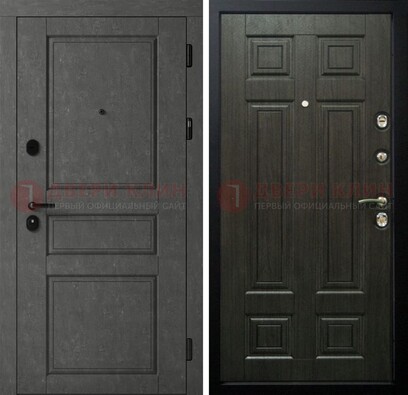 Серая стальная дверь с классическими МДФ ДМ-456 в Сургуте