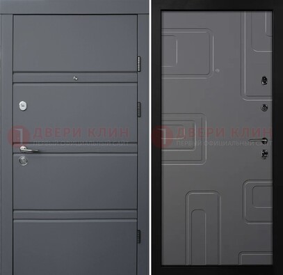 Серая металлическая дверь с МДФ в квартиру ДМ-485 в Сургуте