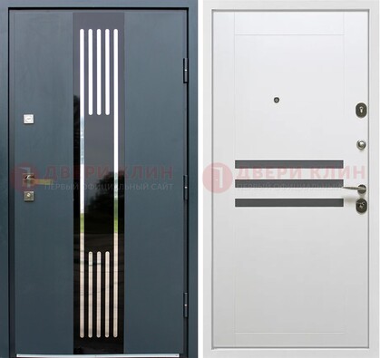 Темная квартирная дверь с разными МДФ ДМ-504 в Сургуте