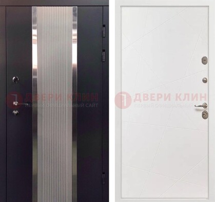 Темная металлическая дверь в квартиру МДФ с двух сторон ДМ-512 в Сургуте