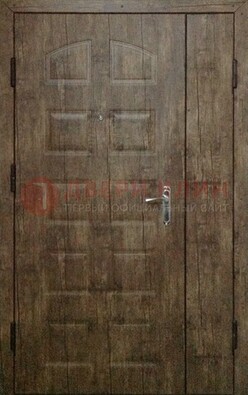 Коричневая тамбурная двухстворчатая дверь с МДФ ДМ-539 в Сургуте