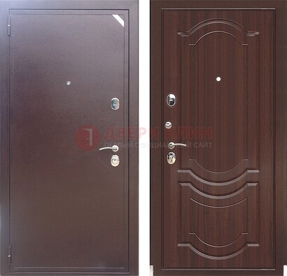 Коричневая стальная дверь с порошковым покрытием ДП-112 в Сургуте