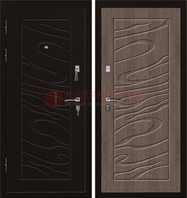 Темная железная дверь с порошковым окрасом ДП-127 в Сургуте