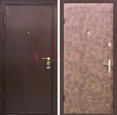 Коричневая входная дверь с порошковым покрытием ДП-147 в Сургуте