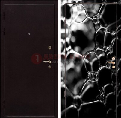Черная стальная дверь с порошковым окрасом с фотопечатью ДП-158 в Сургуте