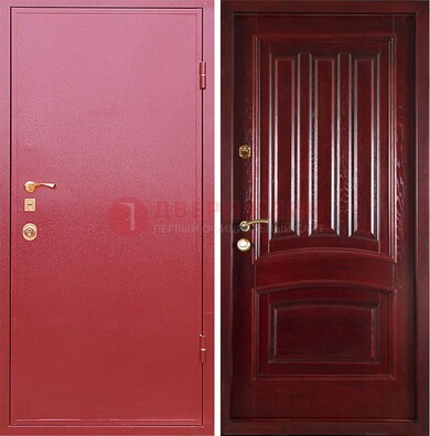 Красная металлическая дверь с порошковым напылением ДП-165 в Сургуте