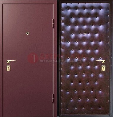 Бордовая железная дверь с порошковым напылением ДП-177 в Сургуте