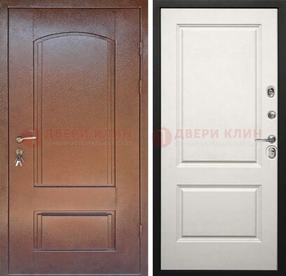 Железная дверь с порошковым покрытием Медный антик со светлой МДФ ДП-234 в Сургуте