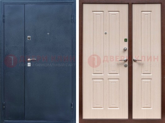 Двустворчатая стальная дверь с порошковым напылением и МДФ ДП-239 в Сургуте