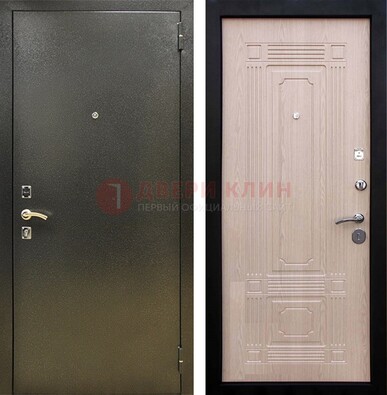 Входная темно-серая дверь с порошковым напылением и МДФ ДП-273 в Сургуте