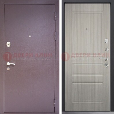 Темная стальная дверь с порошковым окрасом и МДФ ДП-310 в Сургуте