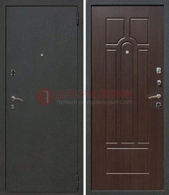 Черная металлическая дверь с порошковым окрасом ДП-47 в Сургуте