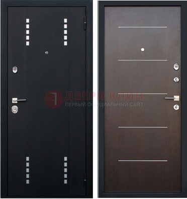 Черная металлическая дверь с порошковым окрасом ДП-62 в Сургуте