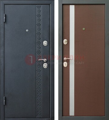 Черная стальная дверь с порошковым напылением ДП-9 в Сургуте
