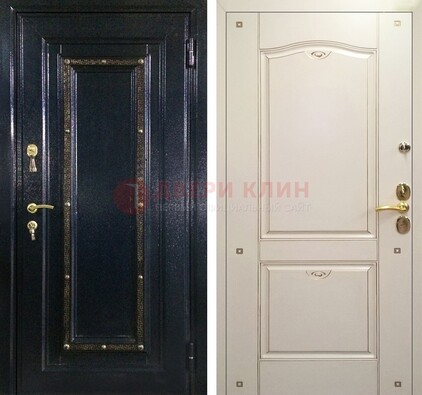 Парадная дверь с золотистым декором ДПР-3 в квартиру в Сургуте