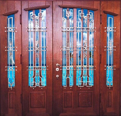 Парадная дверь со вставками из стекла ДПР-55 с шумоизоляцией в Сургуте