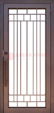 Стальная решетчатая дверь в коричневом цвете ДР-12 в Сургуте