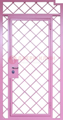 Розовая металлическая решетчатая дверь ДР-15 в Сургуте
