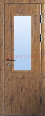 Стальная дверь с МДФ и стеклом для частного дома ДС-49 в Сургуте