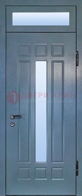 Серая металлическая дверь со стеклом ДС-70 в Сургуте
