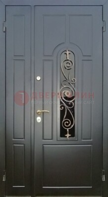 Металлическая дверь Винорит со стеклом в темном цвете ДСК-276 в Сургуте