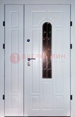 Входная дверь Винорит со стеклом в белом цвете ДСК-277 в Сургуте
