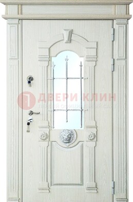Герметичная входная дверь со стеклом и ковкой с украшением ДСК-64 в Сургуте