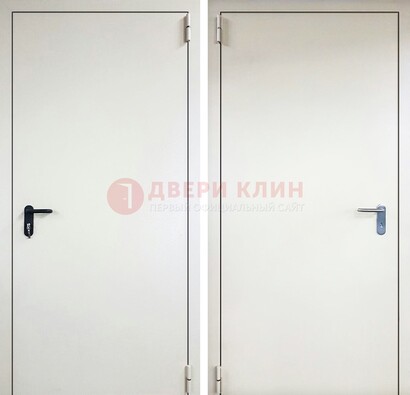 Белая железная противопожарная дверь ДТ-16 в Волгограде