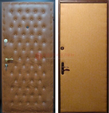 Желтая железная дверь с винилискожей ДВ-2 в Сургуте