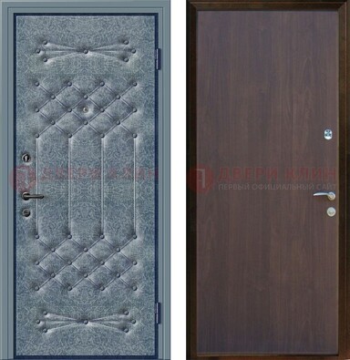 Серая металлическая дверь с винилискожей ДВ-35 в Сургуте
