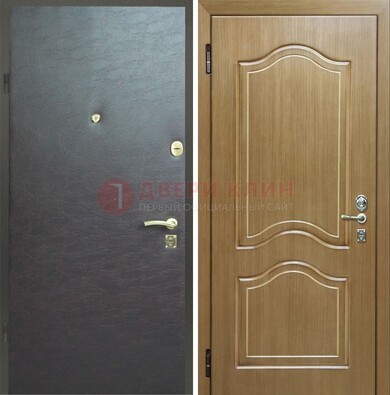 Серая металлическая дверь с винилискожей ДВ-7 в Сургуте