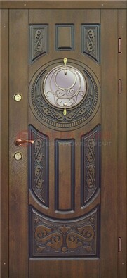 Одностворчатая входная дверь с виноритом и стеклом ДВТ-193 в Сургуте